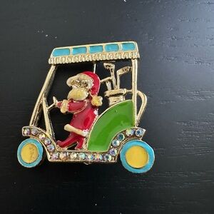 OTC women’s brooch,snowman in the golf at